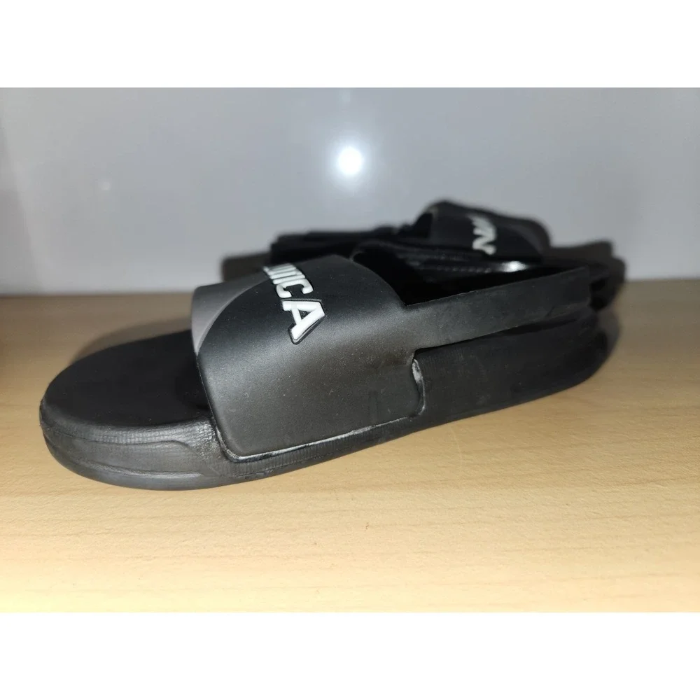 Nautica Black/White/Gray Toddler Boy Sandals/Slides Size 8~RARE HARD‎ TO FIND